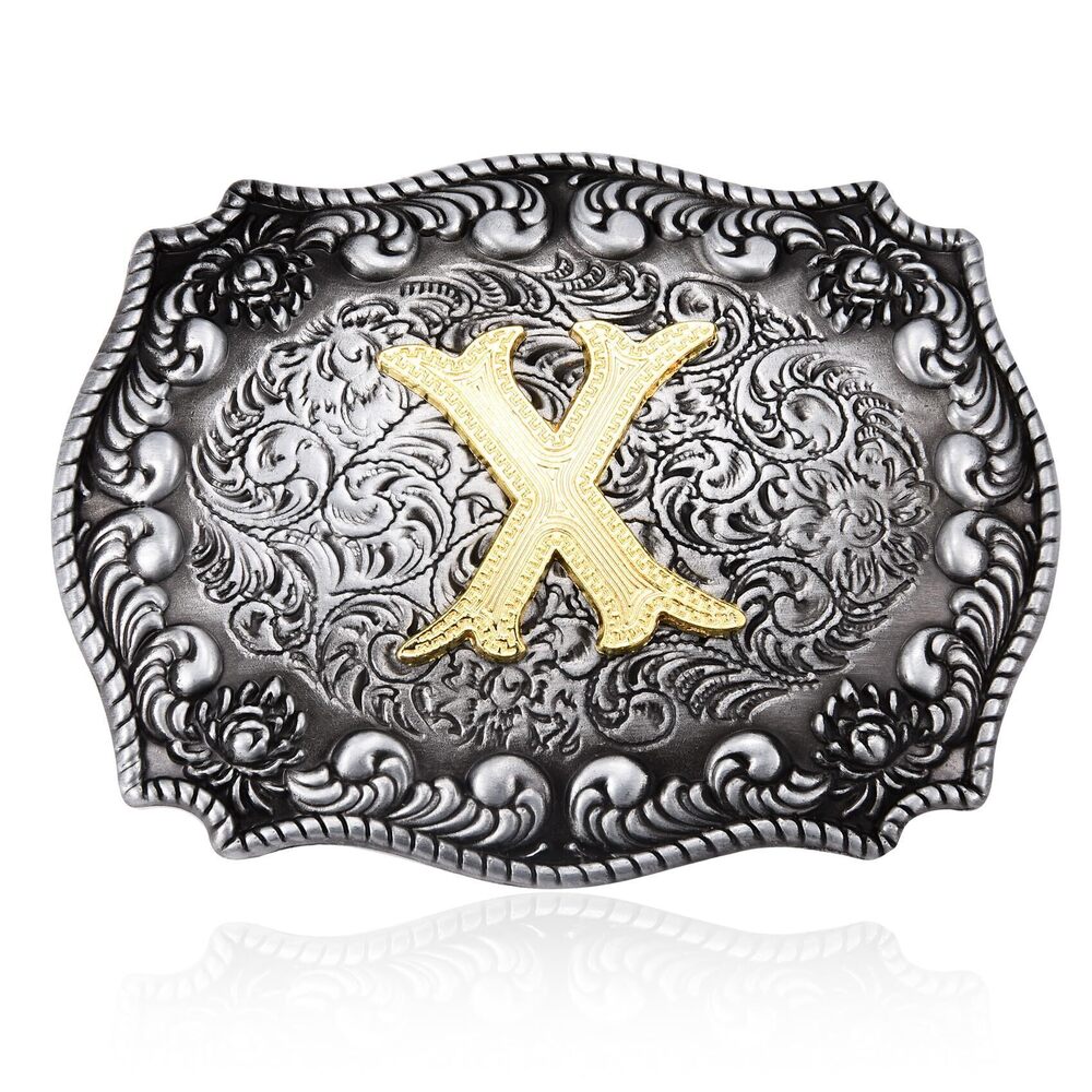 8345 Western Initial Letters Belt Buckle ABCDEFG to Z Alphabet Letters Belt